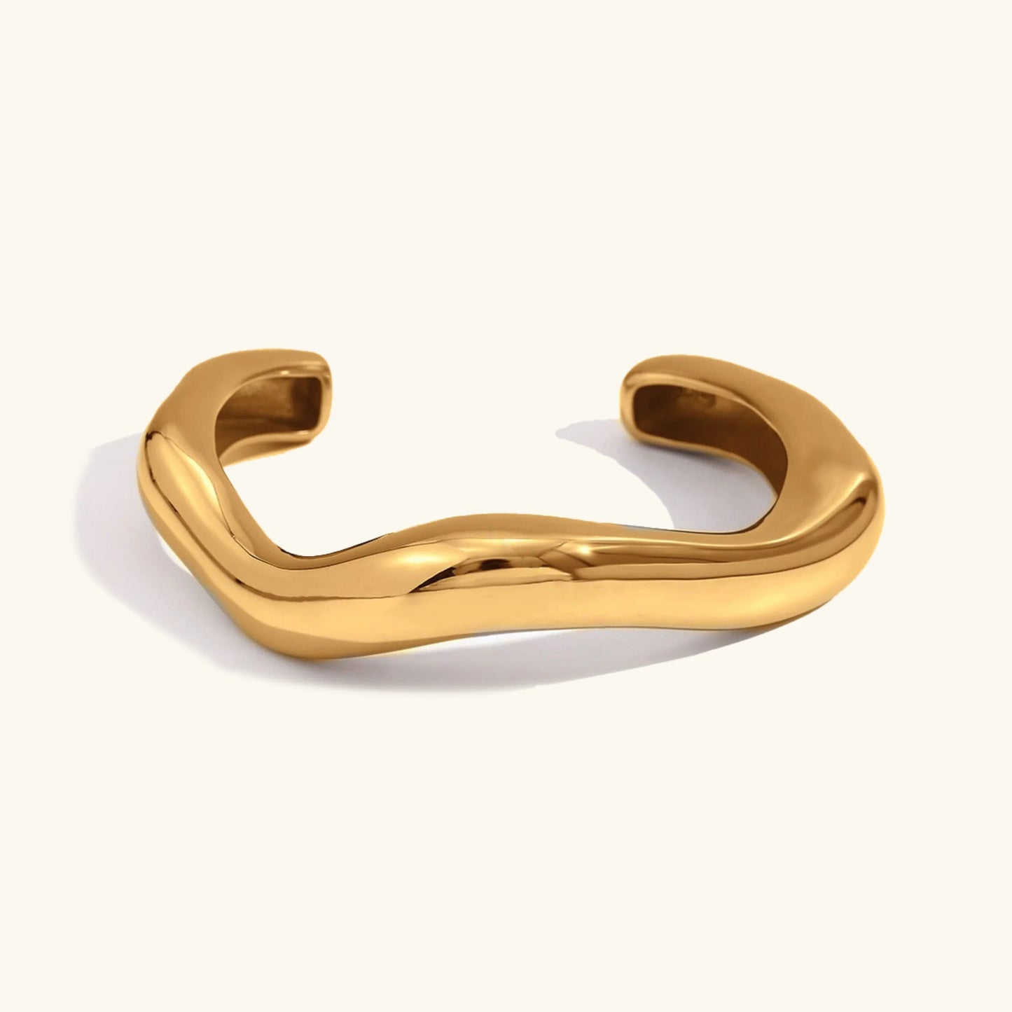 [ElanLuxe]Zaria Asymmetrical Gold Bangle
