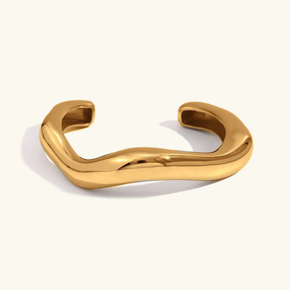[ElanLuxe]Zaria Asymmetrical Gold Bangle
