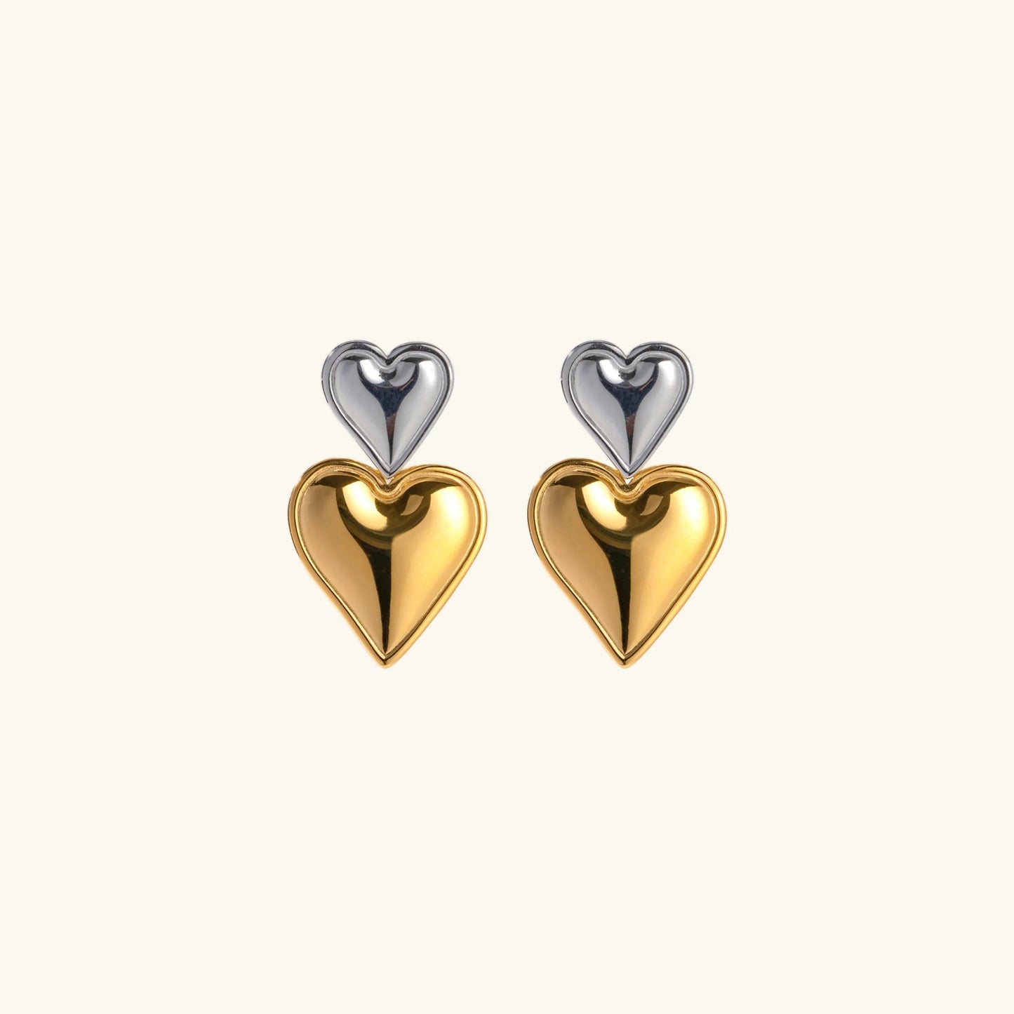 [ElanLuxe]Zofia Two Tone Heart Earrings