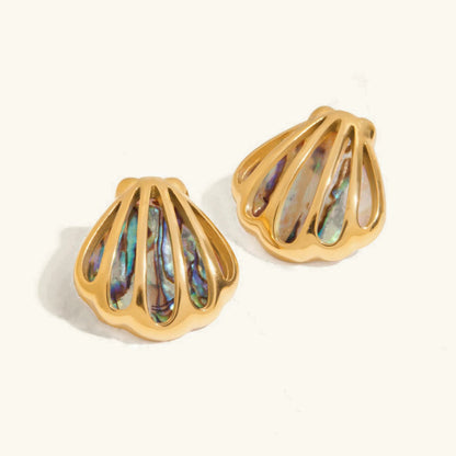 [ElanLuxe]Nixie Gold Seashell Earrings