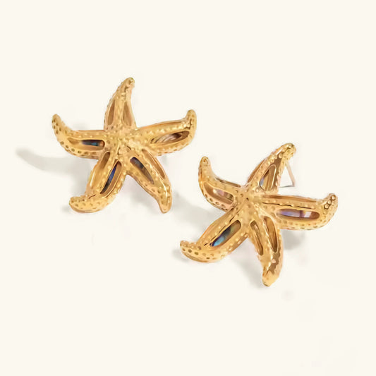 [ElanLuxe]Aquatta Gold Starfish Earrings
