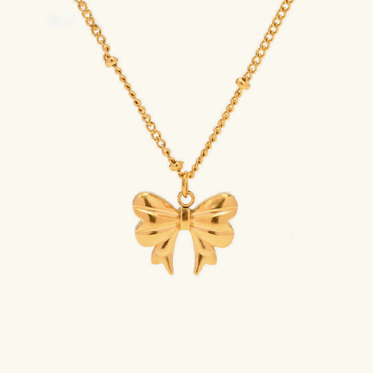[ElanLuxe]June Bow Necklace