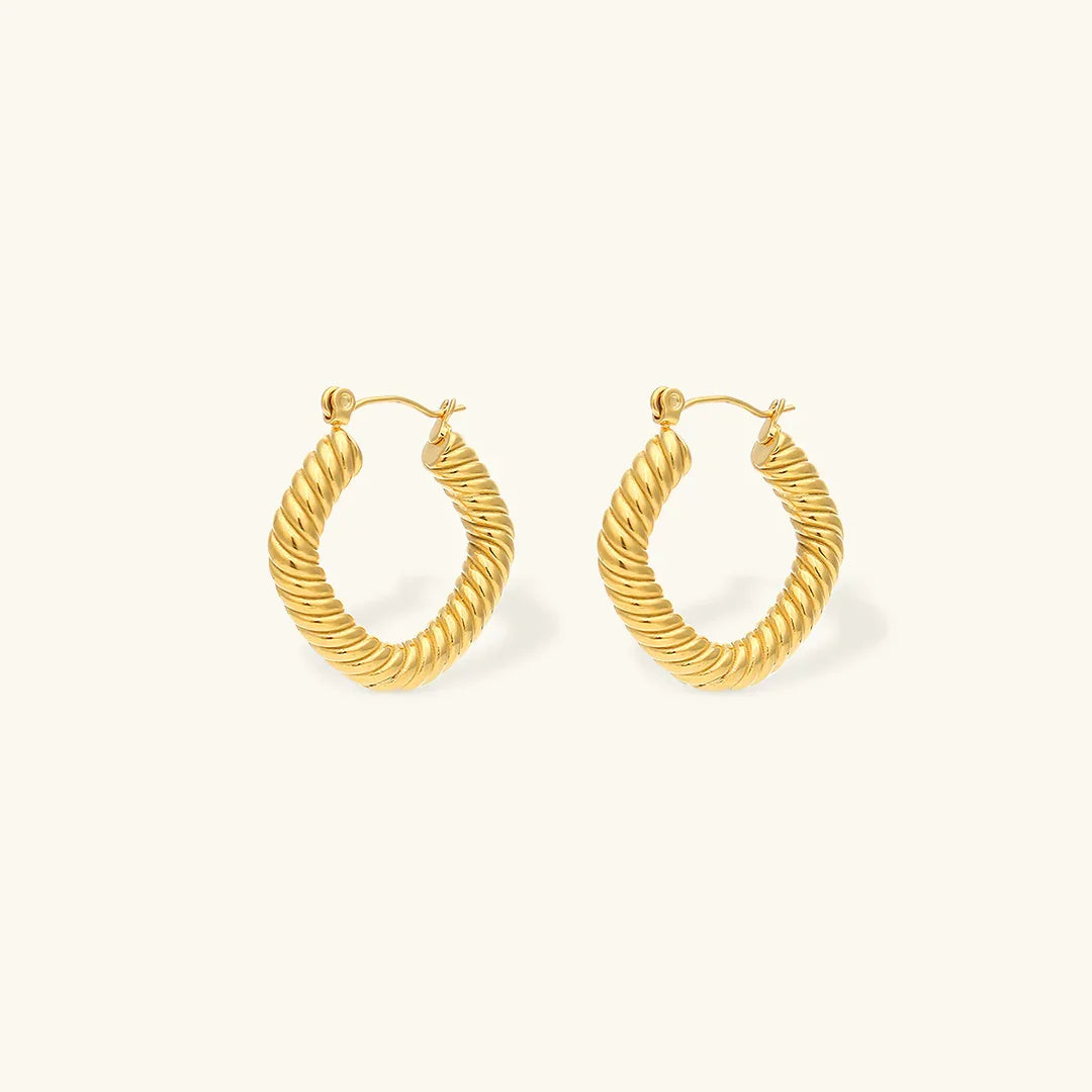 [ElanLuxe]Emani Twist Square Earrings