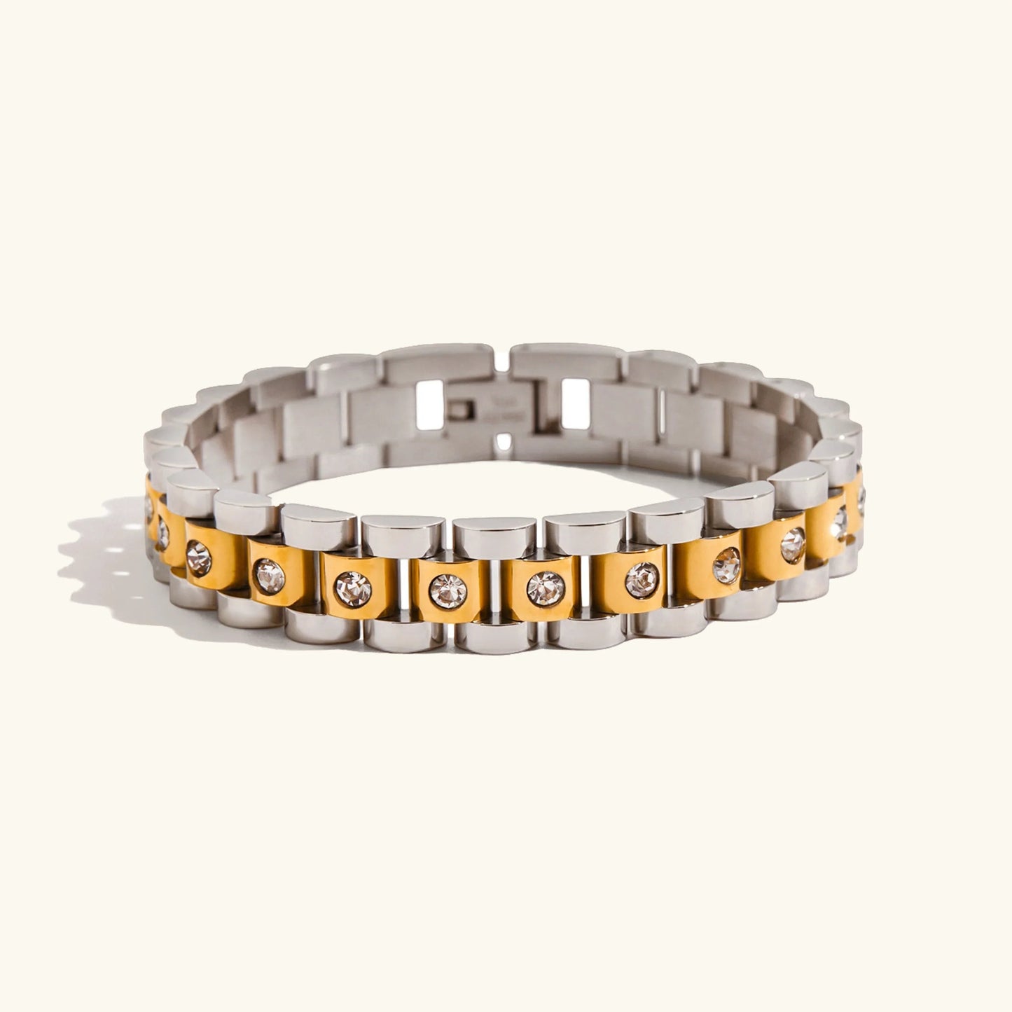 [ElanLuxe]Gold Watchband Bracelet