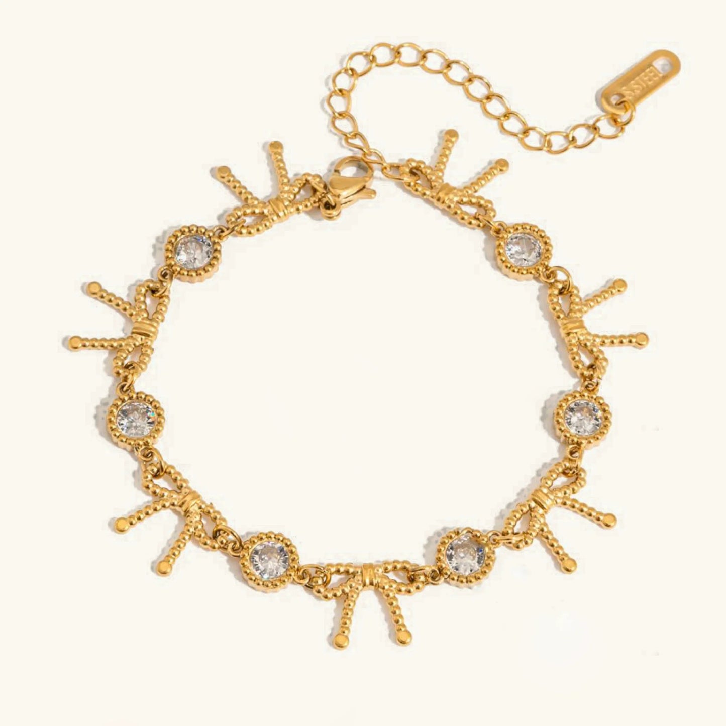 [ElanLuxe]Honora Ribbon Knot Diamond Bracelet
