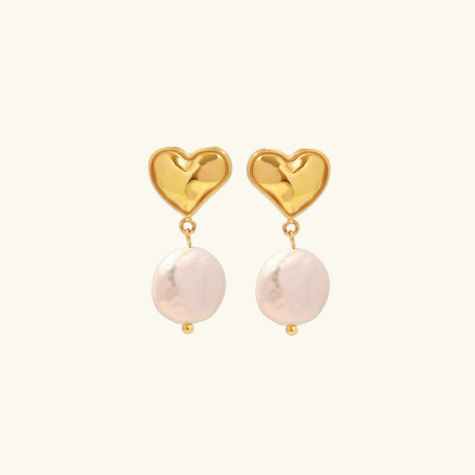 [ElanLuxe]Blanche Freshwater Pearl Earrings