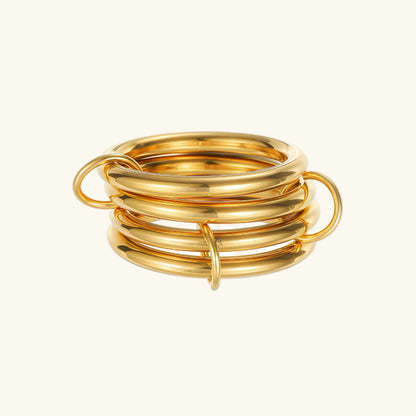 [ElanLuxe]Alexandria Two-Tone Stacked Ring