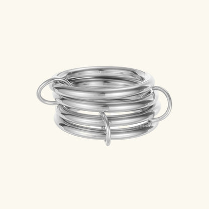 [ElanLuxe]Alexandria Two-Tone Stacked Ring