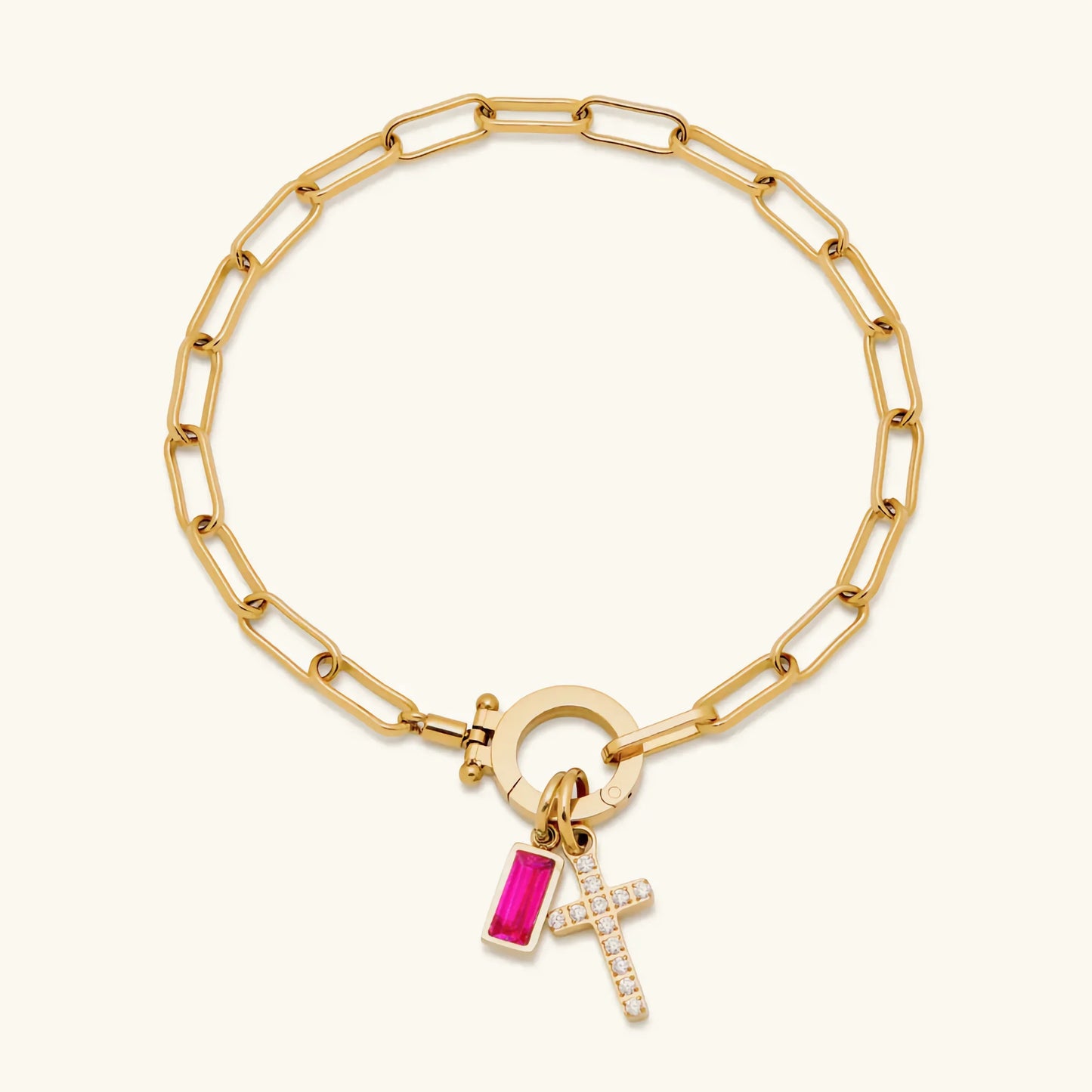 [ElanLuxe]Annabella Birthstone Cross Bracelet