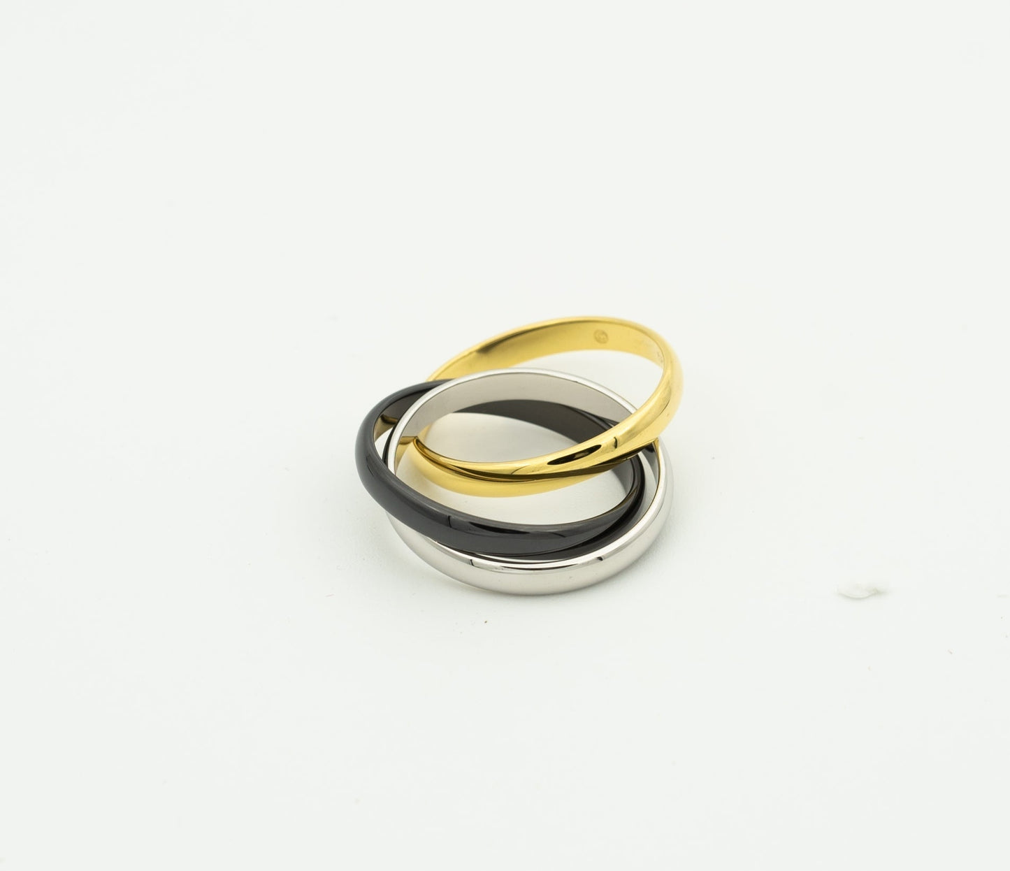 [ElanLuxe Jewelry]TRINITY RING BLACK GOLD SILVER