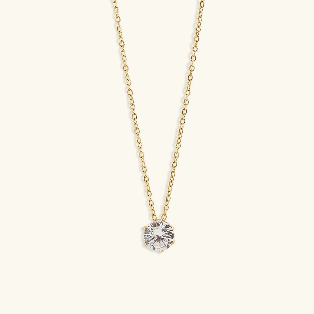 [ElanLuxe]Kyla Solitaire Gold Necklace