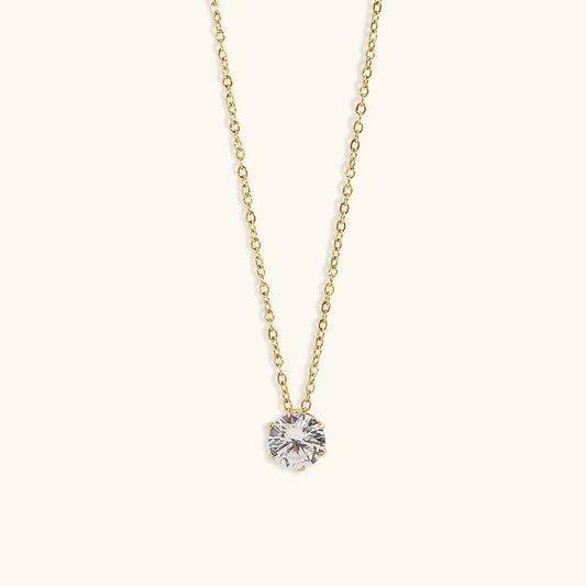 [ElanLuxe]Kyla Solitaire Gold Necklace