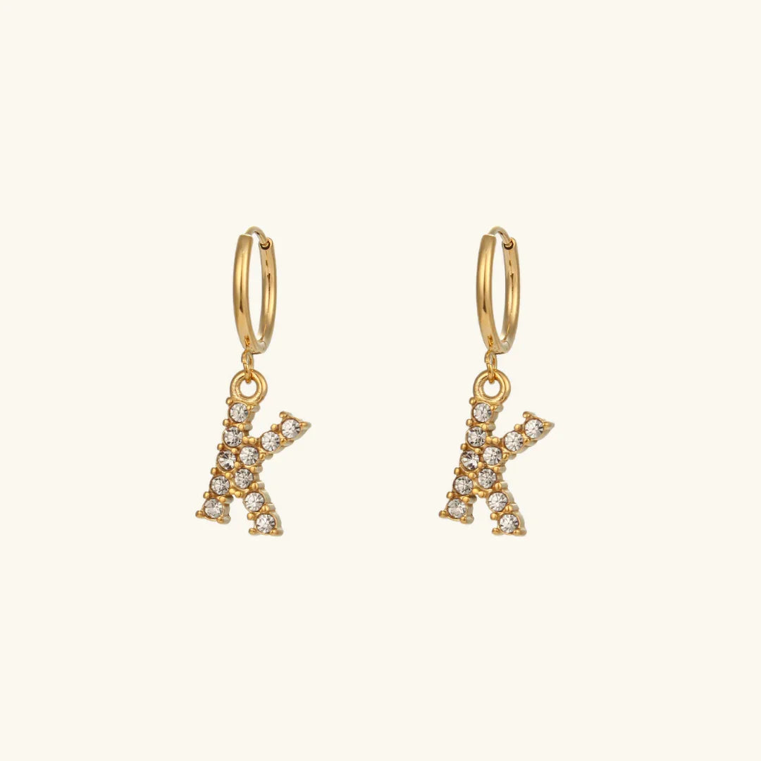 [ElanLuxe]Wilhemina Initial Letter Earrings