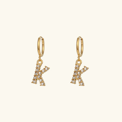 [ElanLuxe]Wilhemina Initial Letter Earrings