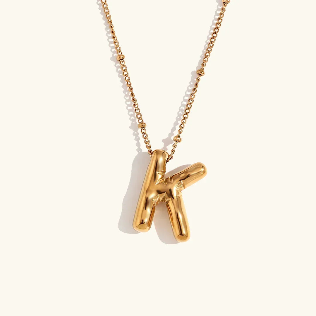 [ElanLuxe]Balloon Gold Initial Necklace