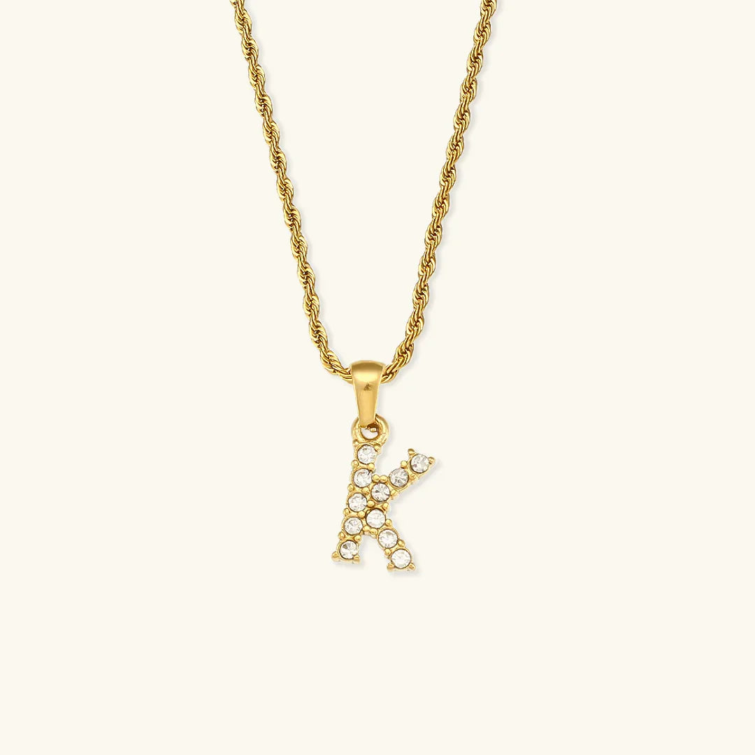[ElanLuxe]Maeve Letter Initial Diamond Necklace