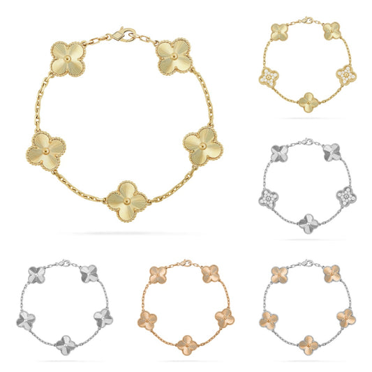 [ElanLuxe Jewelry] CLOVER 5 MOTIF LASER BRACELET COLLECTION