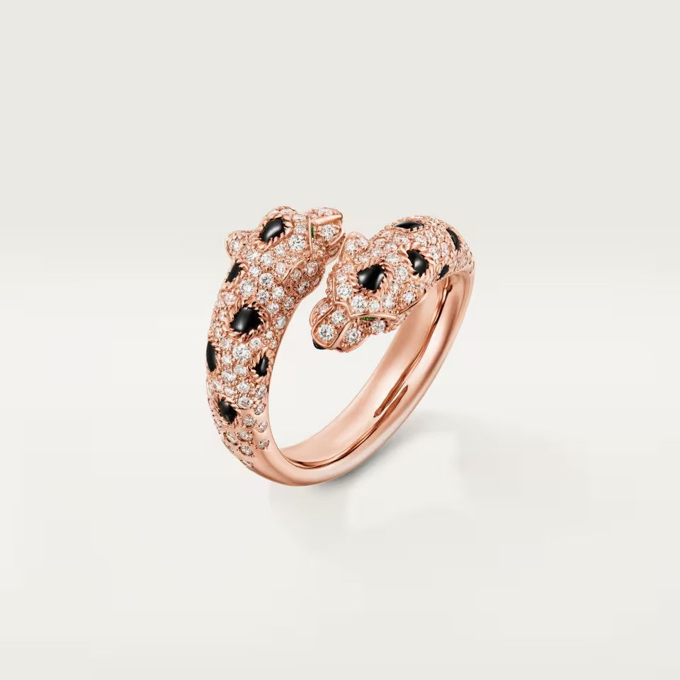 [ElanLuxe Jewelry]PANTHERE DOUBLE HEADED FULL DIAMOND  RING