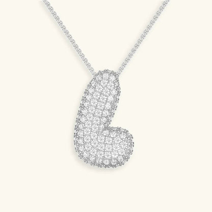 [ElanLuxe]Bubble Initial Diamond Necklace