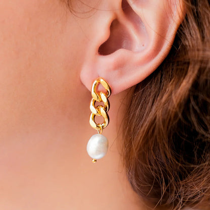 [ElanLuxe]Lumina Pearl Earrings