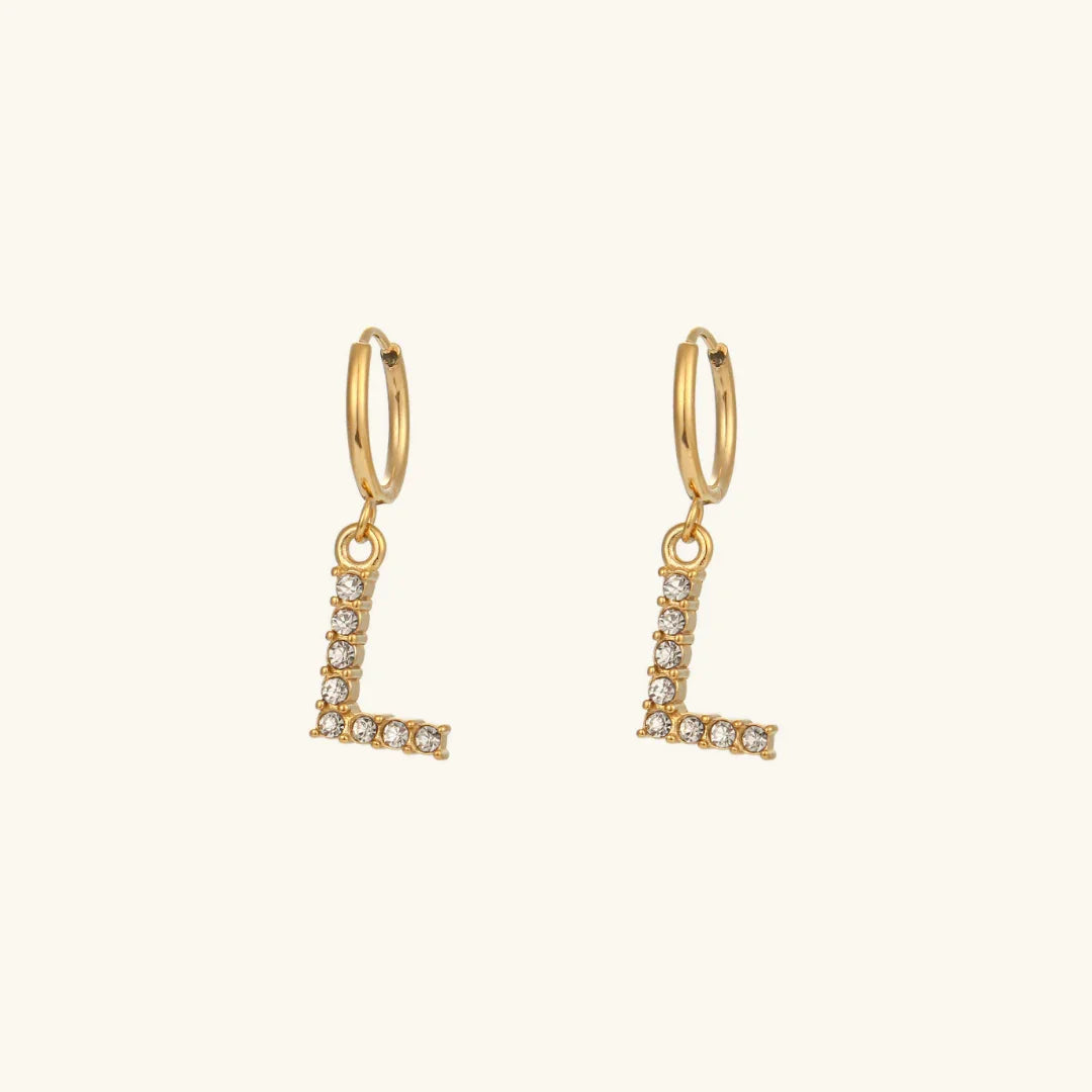 [ElanLuxe]Wilhemina Initial Letter Earrings