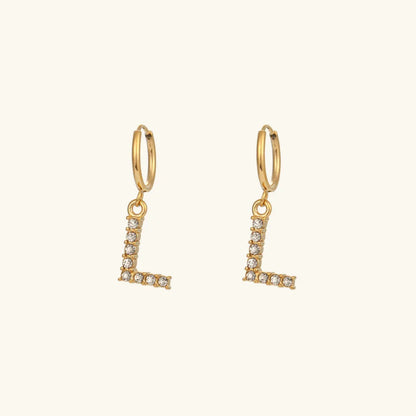 [ElanLuxe]Wilhemina Initial Letter Earrings