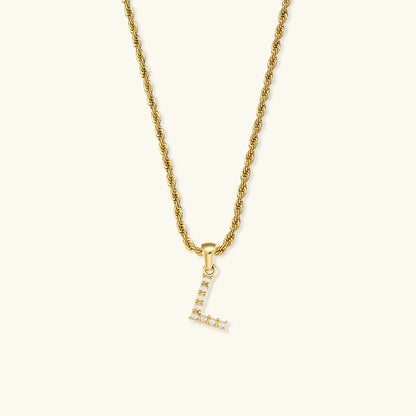 [ElanLuxe]Elodie Initial Letter Pearl Necklace