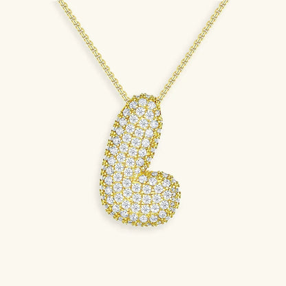 [ElanLuxe]Bubble Initial Diamond Necklace
