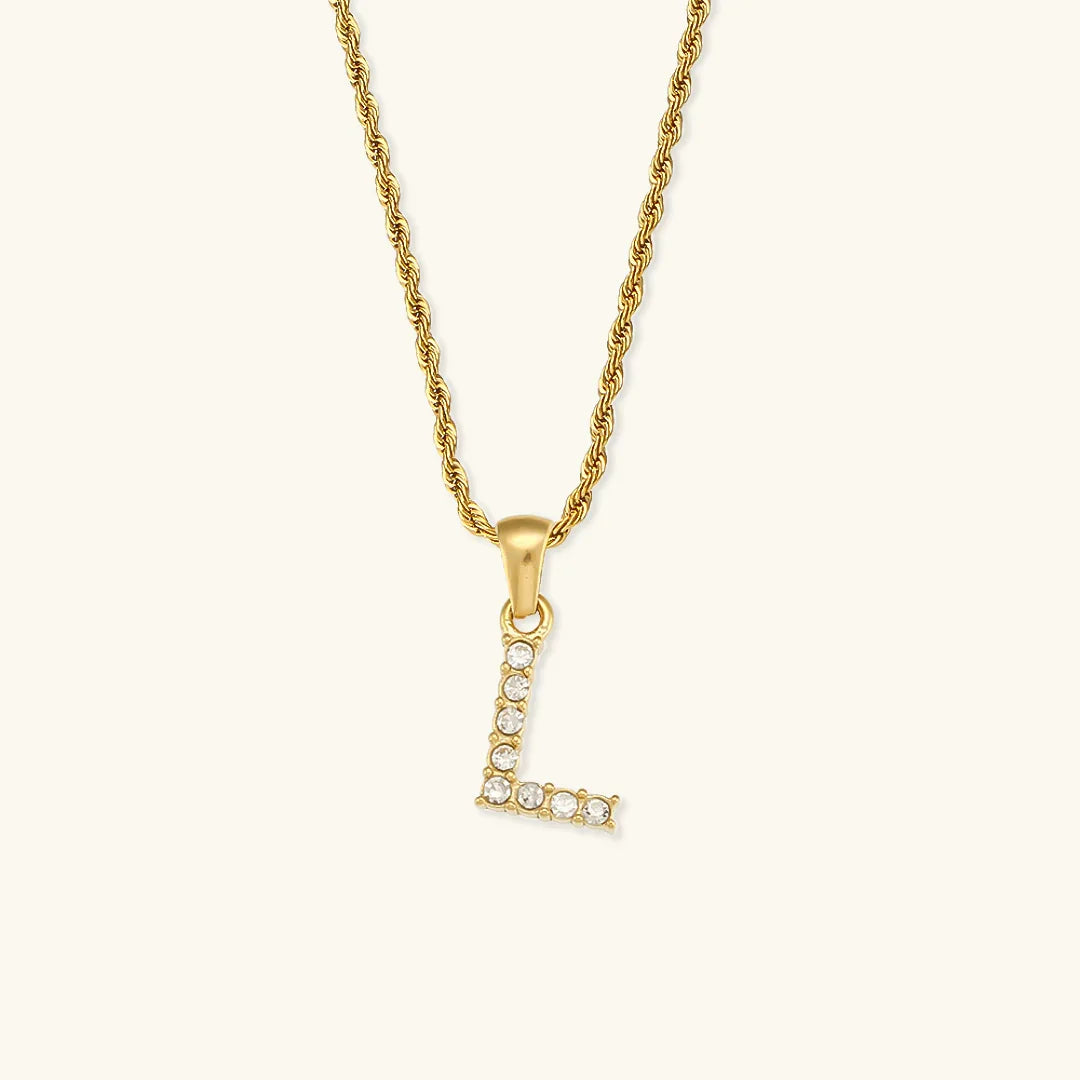[ElanLuxe]Maeve Letter Initial Diamond Necklace