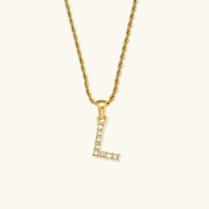 [ElanLuxe]Maeve Letter Initial Diamond Necklace