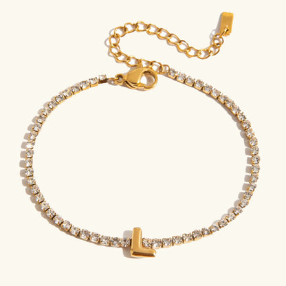 [ElanLuxe]Avaria Bubble Letter Tennis Bracelet