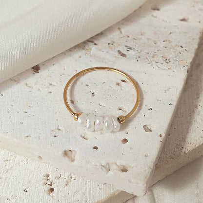 [ElanLuxe]Magnolia Freshwater Pearl Gold Ring