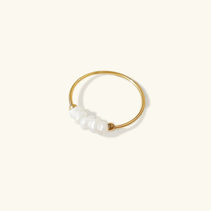 [ElanLuxe]Magnolia Freshwater Pearl Gold Ring