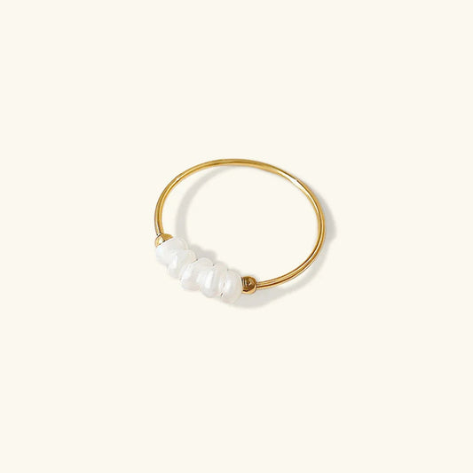 [ElanLuxe]Magnolia Freshwater Pearl Gold Ring