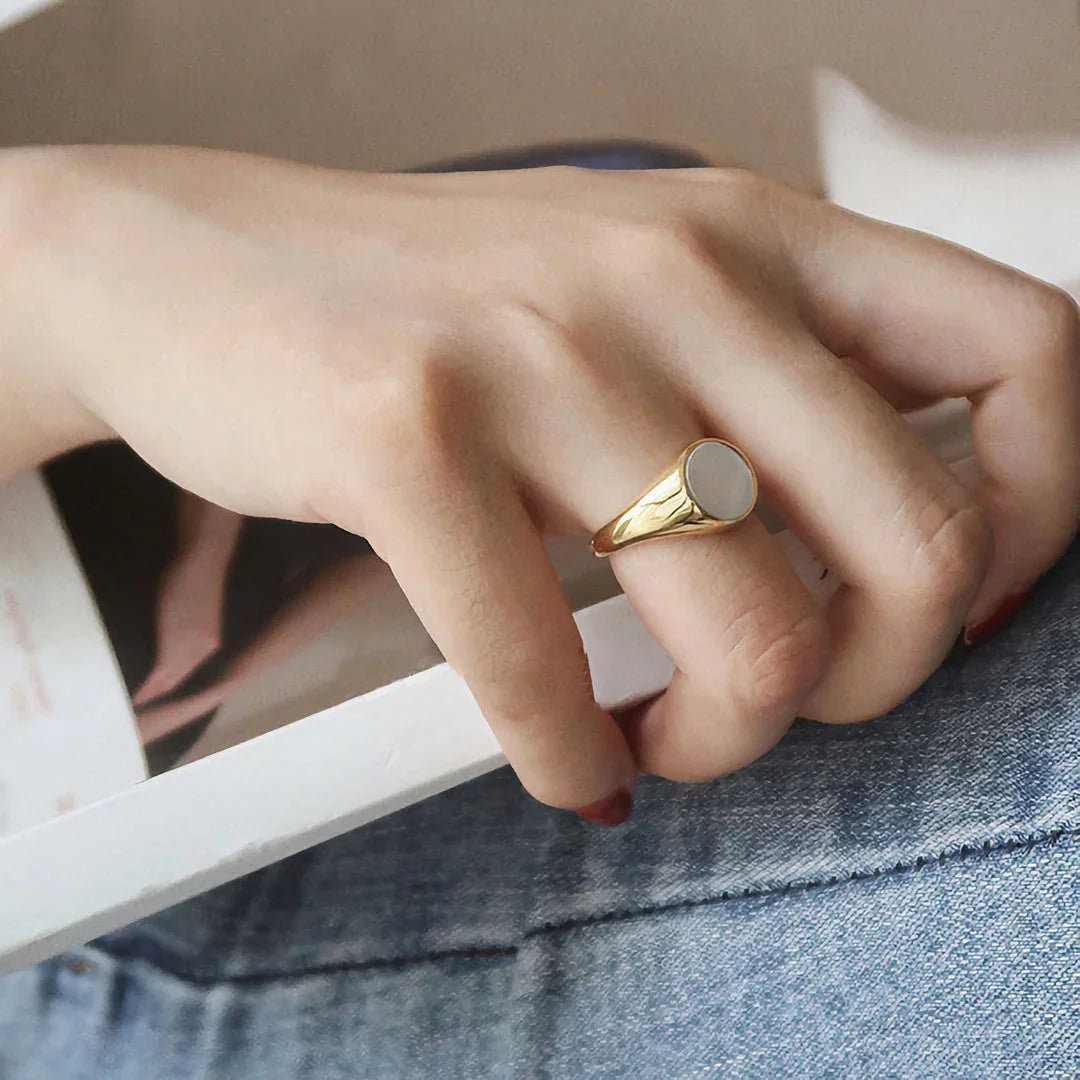 [ElanLuxe]Mother Of Pearl Gold Ring