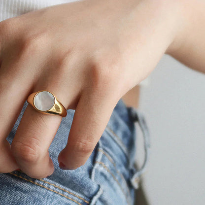 [ElanLuxe]Mother Of Pearl Gold Ring