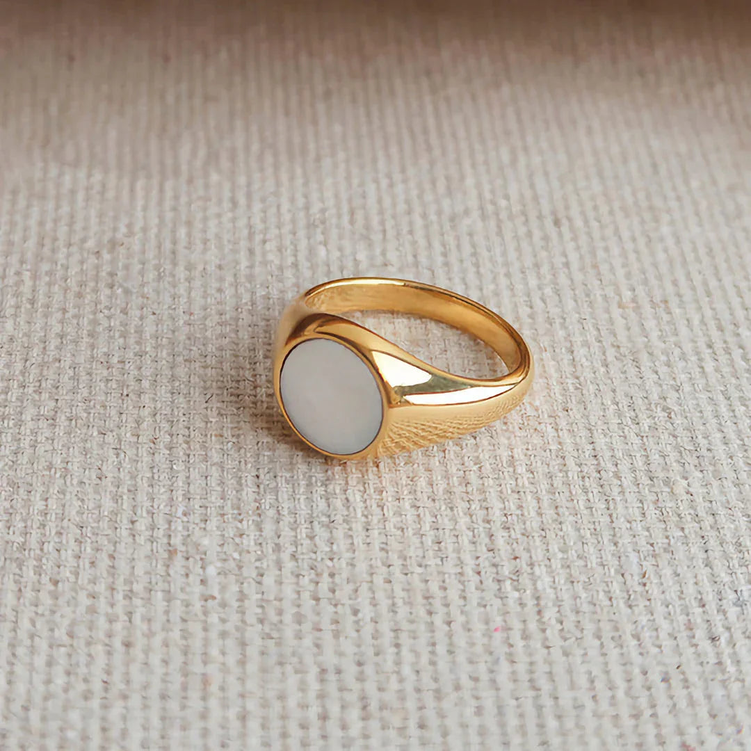 [ElanLuxe]Mother Of Pearl Gold Ring