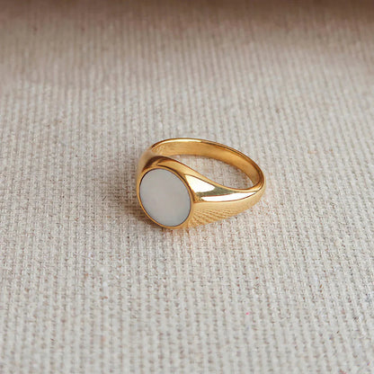 [ElanLuxe]Mother Of Pearl Gold Ring