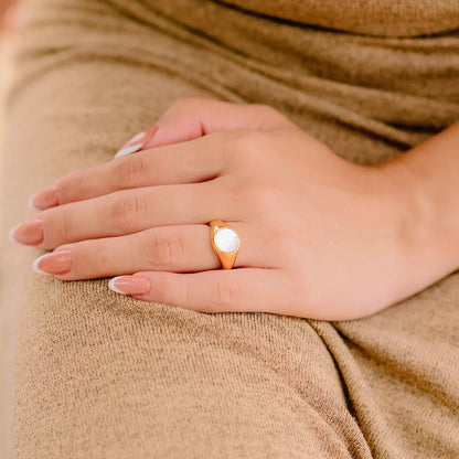 [ElanLuxe]Mother Of Pearl Gold Ring