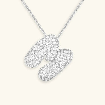 [ElanLuxe]Bubble Initial Diamond Necklace