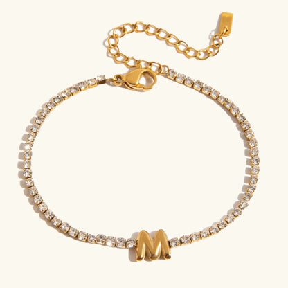 [ElanLuxe]Avaria Bubble Letter Tennis Bracelet