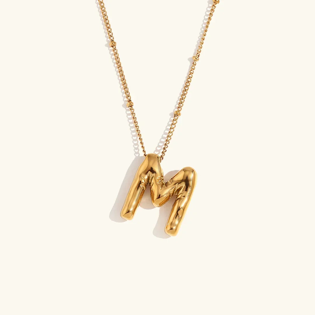 [ElanLuxe]Balloon Gold Initial Necklace