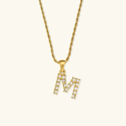 [ElanLuxe]Maeve Letter Initial Diamond Necklace