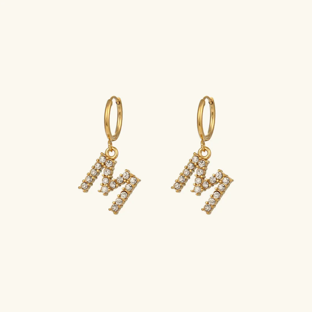 [ElanLuxe]Wilhemina Initial Letter Earrings