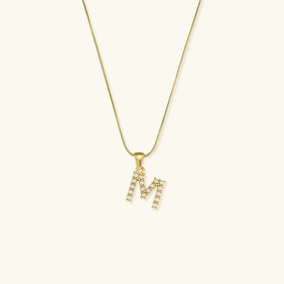 [ElanLuxe]Augustine Initial Letter Pearl Necklace