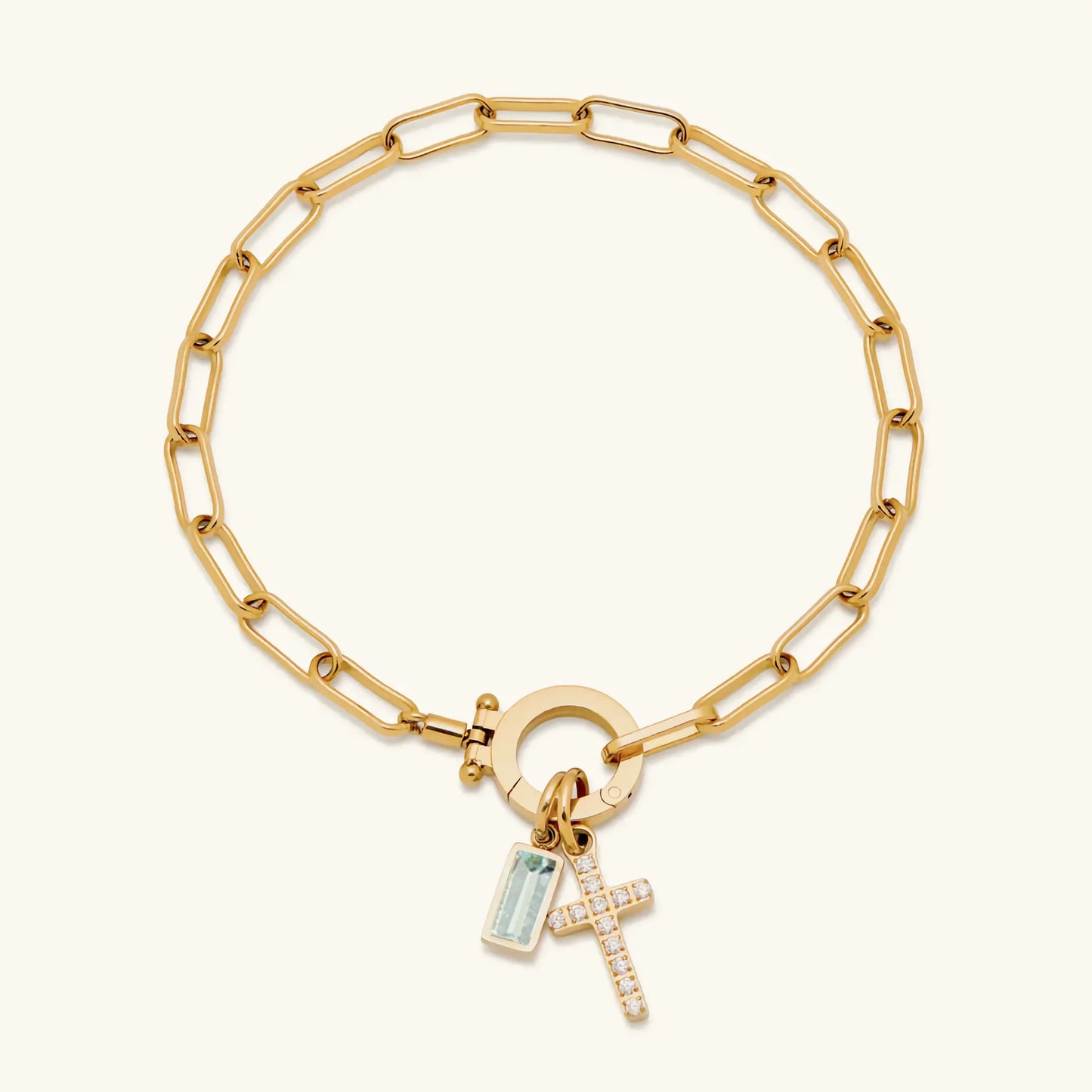 [ElanLuxe]Annabella Birthstone Cross Bracelet