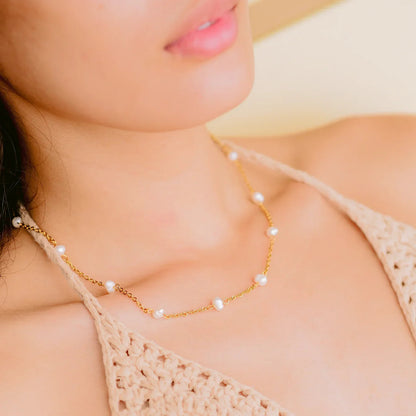 [ElanLuxe]Nora Gold Pearl Necklace