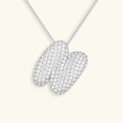 [ElanLuxe]Bubble Initial Diamond Necklace