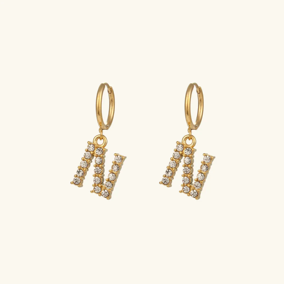 [ElanLuxe]Wilhemina Initial Letter Earrings
