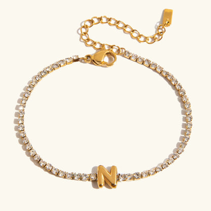[ElanLuxe]Avaria Bubble Letter Tennis Bracelet